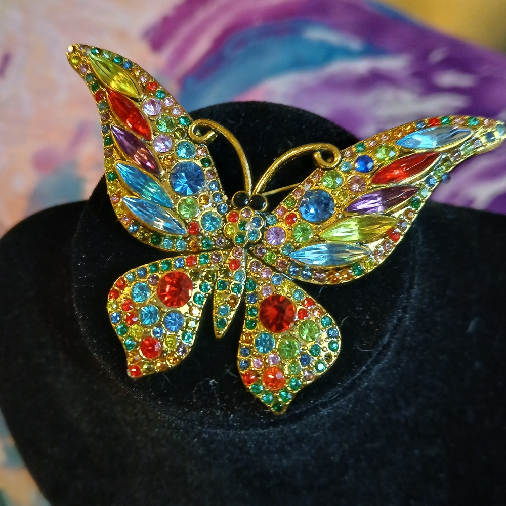 Multicolor Butterfly Brooch